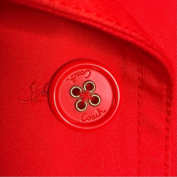 COACH Classic Women’s Double Breasted Fully Lined Trench Coat | Red Size MED - Picture 7 of 11